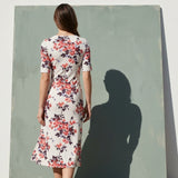 Pink Floral Jersey Knit, Polyester, 252 gsm
