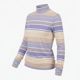 Purple Horizontal-Stripe Jersey Knit, Viscose, 213 gsm