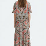 Red Geometric Knit, Polyester