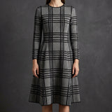 Black Plaid Knit, Metallic-Poly