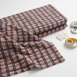 Dark Blue Bold-Plaid Interlock Knit, Polyester