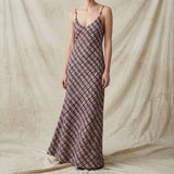 Dark Blue Bold-Plaid Interlock Knit, Polyester