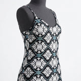 White Iridescent-Line Jacquard, Nylon-Poly