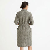 Black Plaid Woven, Linen-Cotton