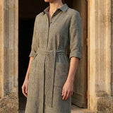 Black Plaid Woven, Linen-Cotton