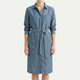 Yarn-Dyed Cotton Linen Denim Fabric, 120 gsm — Blue