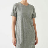 Heathered Green-Grey Marl Interlock Knit, Tencel Lyocell-Linen