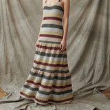 Black Horizontal-Stripe Chunky Knit, Poly-Metallic, 203 gsm