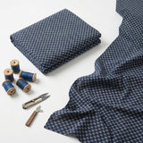 Jacquard 100% Cotton Poplin Fabric, 112 gsm, 145 cm — Navy