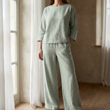 100% Polyester Linen-Look Fabric, 100 gsm, 156 cm — Grey