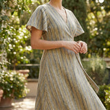 Black Vertical-Stripe French Terry, Cotton-Poly, 385 gsm