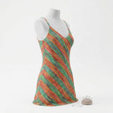 Pink Vertical-Stripe Mesh, Polyester