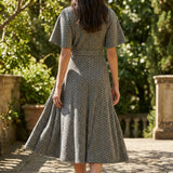 Dark Grey Geometric-Grid Chunky Knit, Poly-Cotton
