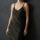 Black Horizontal-Stripe French Terry, Polyester