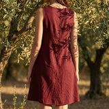 Burgundy Linen-Look, Polyester