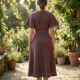 Marled Red Geometric-Lattice Jacquard, Cotton-Poly