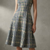 Blue Abstract Jacquard
