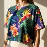 Green Tropical-Leaf Jersey Knit