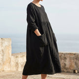 Polyester Stretch Linen-Look Fabric, 200 gsm, 160 cm — Black, ref EF-205922
