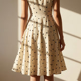 Black Dots Crepe, Cotton