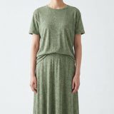 Light Green Heathered-Marl Jersey Knit, Poly-Linen