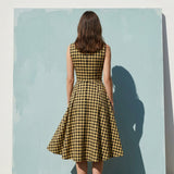Black Check Poplin, Cotton, 145 cm, ref EF-206217