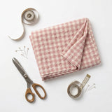 Pink Check Seersucker, Cotton-Poly