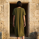 Olive Marl Chunky Knit, Poly-Viscose