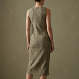 Jacquard Viscose Polyester Rib Knit Fabric, 230 gsm, 168 cm — Khaki