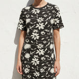 White Floral Scuba Knit, Polyester, 245 gsm