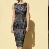 Blue Floral Interlock Knit, Poly-Viscose