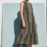 Black Textured-Check Rib Knit, Poly-Viscose
