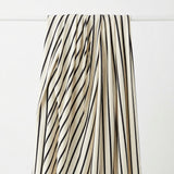 Black Vertical-Stripe Jersey Knit, Cotton, 175 gsm