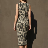 Black Abstract Chunky Knit, Cotton-Poly, 225 gsm