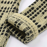 Black Textured-Square Chunky Knit, Polyester