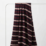 Dark Blue Horizontal-Stripe Rib Knit, Polyester, 200 gsm
