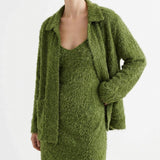 Polyester Stretch Chenille Fabric, 328 gsm, 153 cm — Khaki