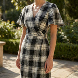 Black Houndstooth French Terry, Poly-Viscose