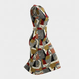 Cream Abstract Rib Knit, Viscose-Poly