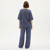 Blue Marl Linen-Look, Poly-Viscose, 190 gsm