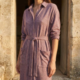 Purple Marl Linen-Look, Poly-Viscose, 218 gsm