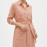 Peach Openwork Linen-Look, Polyester