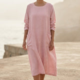 Light Pink Marl Linen-Look, Viscose-Nylon