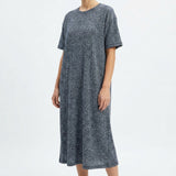 Blue Textured Rib Knit, Poly-Viscose