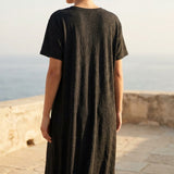 Black Glitter-Fleck Piqué Knit, Polyester