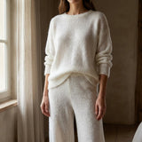 100% Polyester Linen-Look Fabric, 219 gsm, 135 cm — White