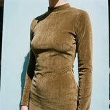 Olive Marl Velvet, Viscose-Poly