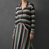 Grey Horizontal-Stripe Rib Knit, Polyester