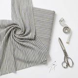 Navy Stripe Chiffon, Polyester