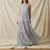 Navy Stripe Chiffon, Polyester